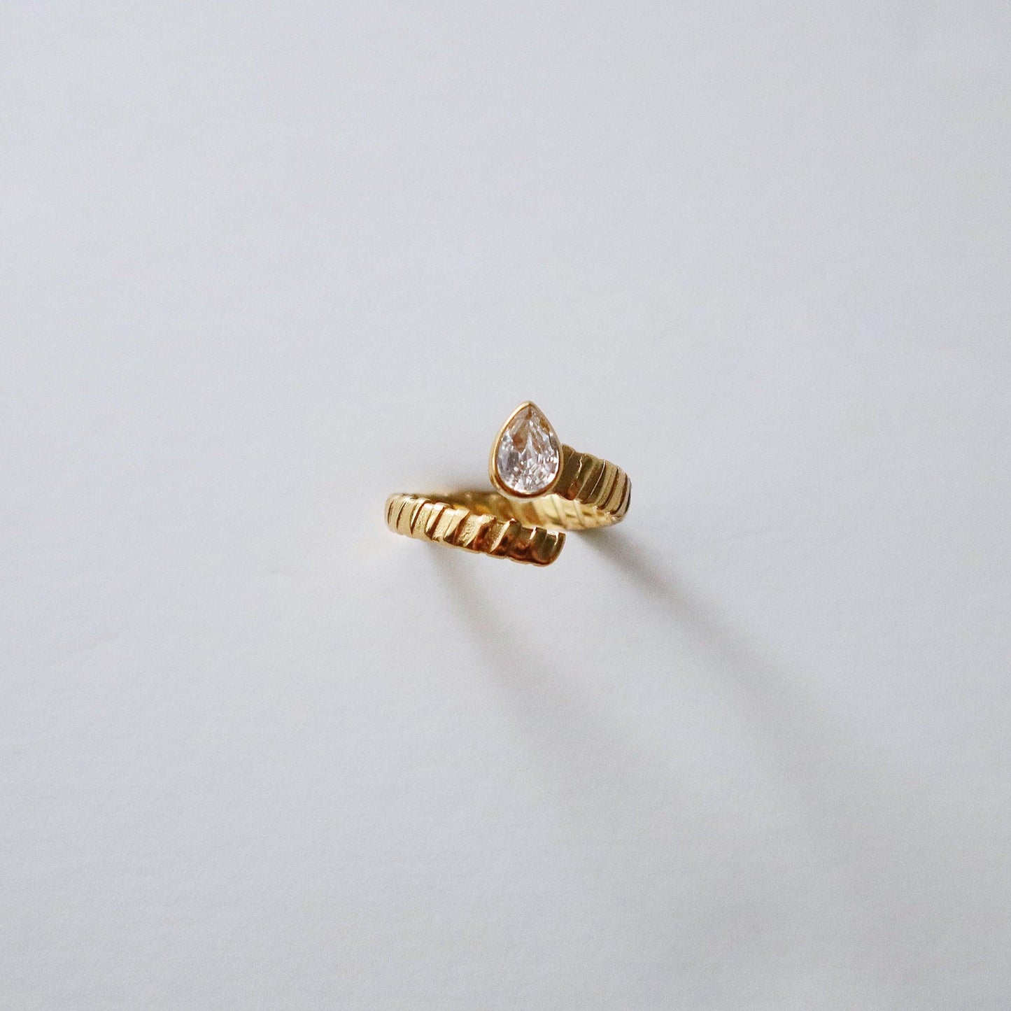 Teardrop Wrap Ring - JESSA JEWELRY | GOLD JEWELRY; dainty, affordable gold everyday jewelry. Tarnish free, water-resistant, hypoallergenic. Jewelry for everyday wear