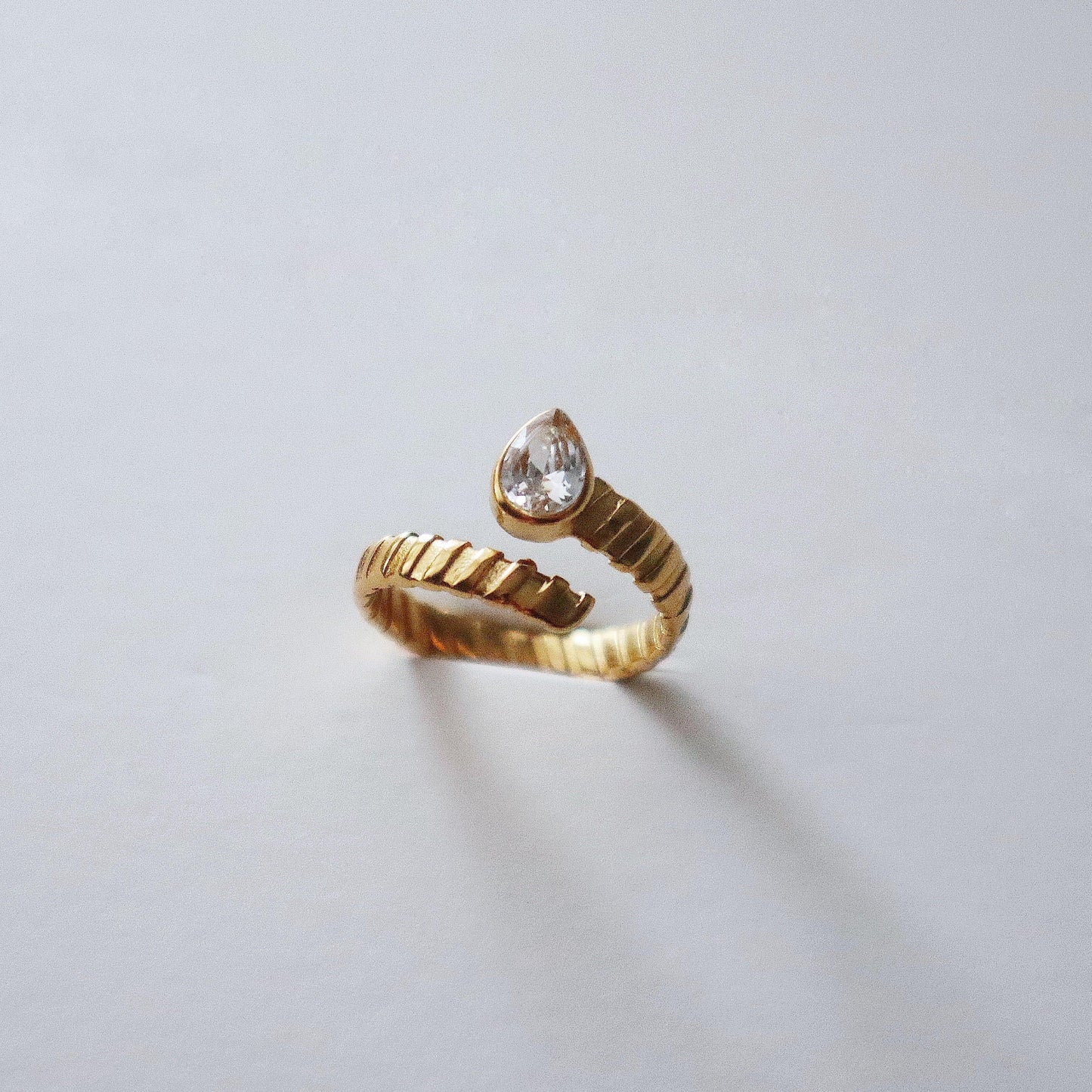 Teardrop Wrap Ring - JESSA JEWELRY | GOLD JEWELRY; dainty, affordable gold everyday jewelry. Tarnish free, water-resistant, hypoallergenic. Jewelry for everyday wear