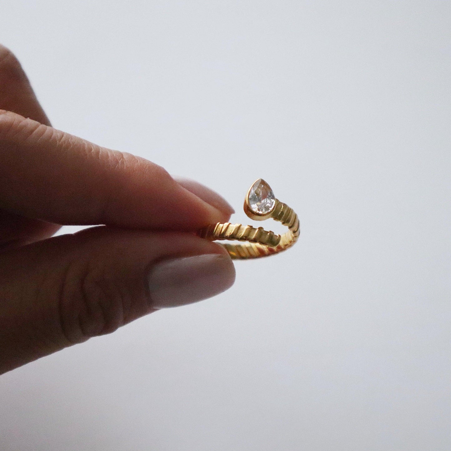 Teardrop Wrap Ring - JESSA JEWELRY | GOLD JEWELRY; dainty, affordable gold everyday jewelry. Tarnish free, water-resistant, hypoallergenic. Jewelry for everyday wear