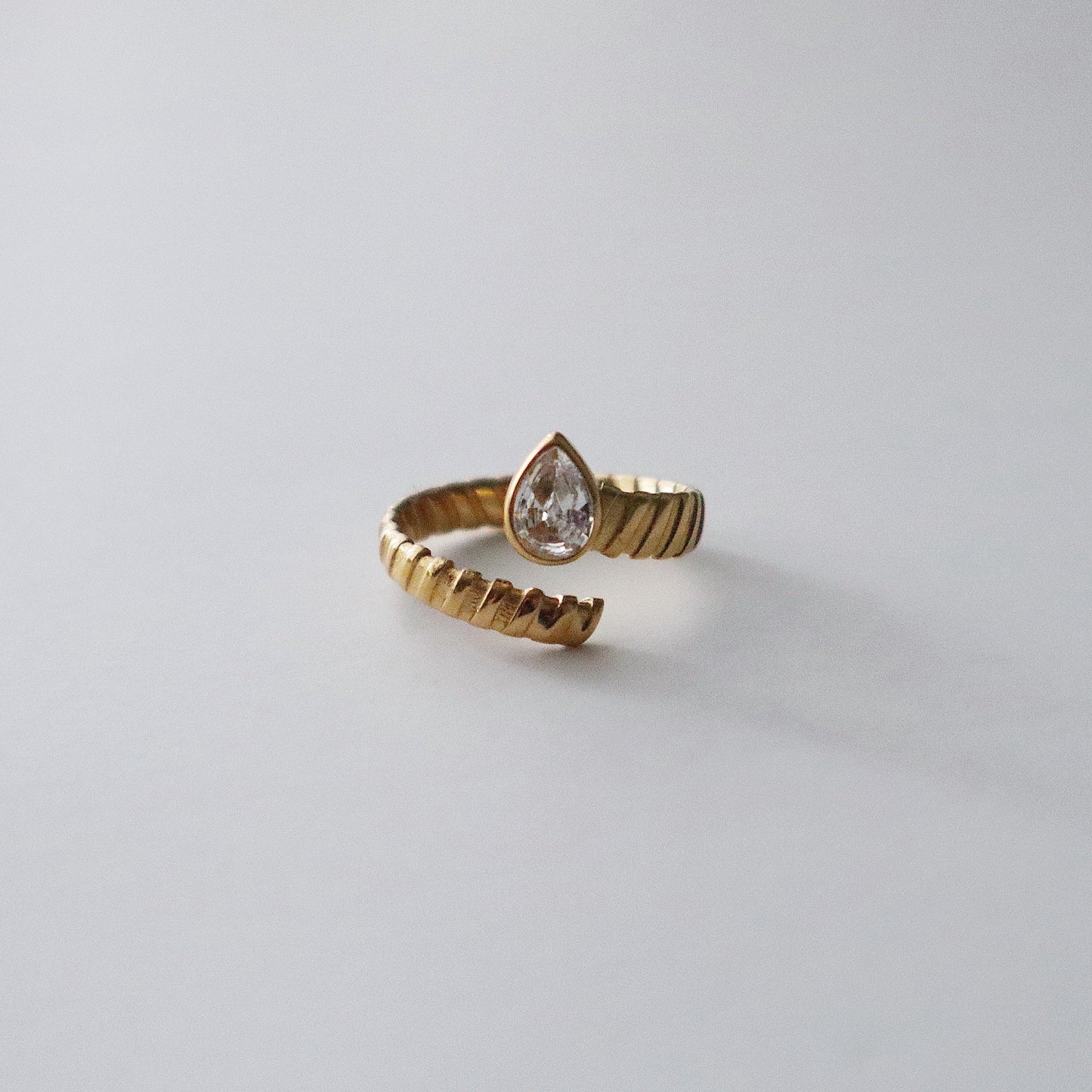 Teardrop Wrap Ring - JESSA JEWELRY | GOLD JEWELRY; dainty, affordable gold everyday jewelry. Tarnish free, water-resistant, hypoallergenic. Jewelry for everyday wear