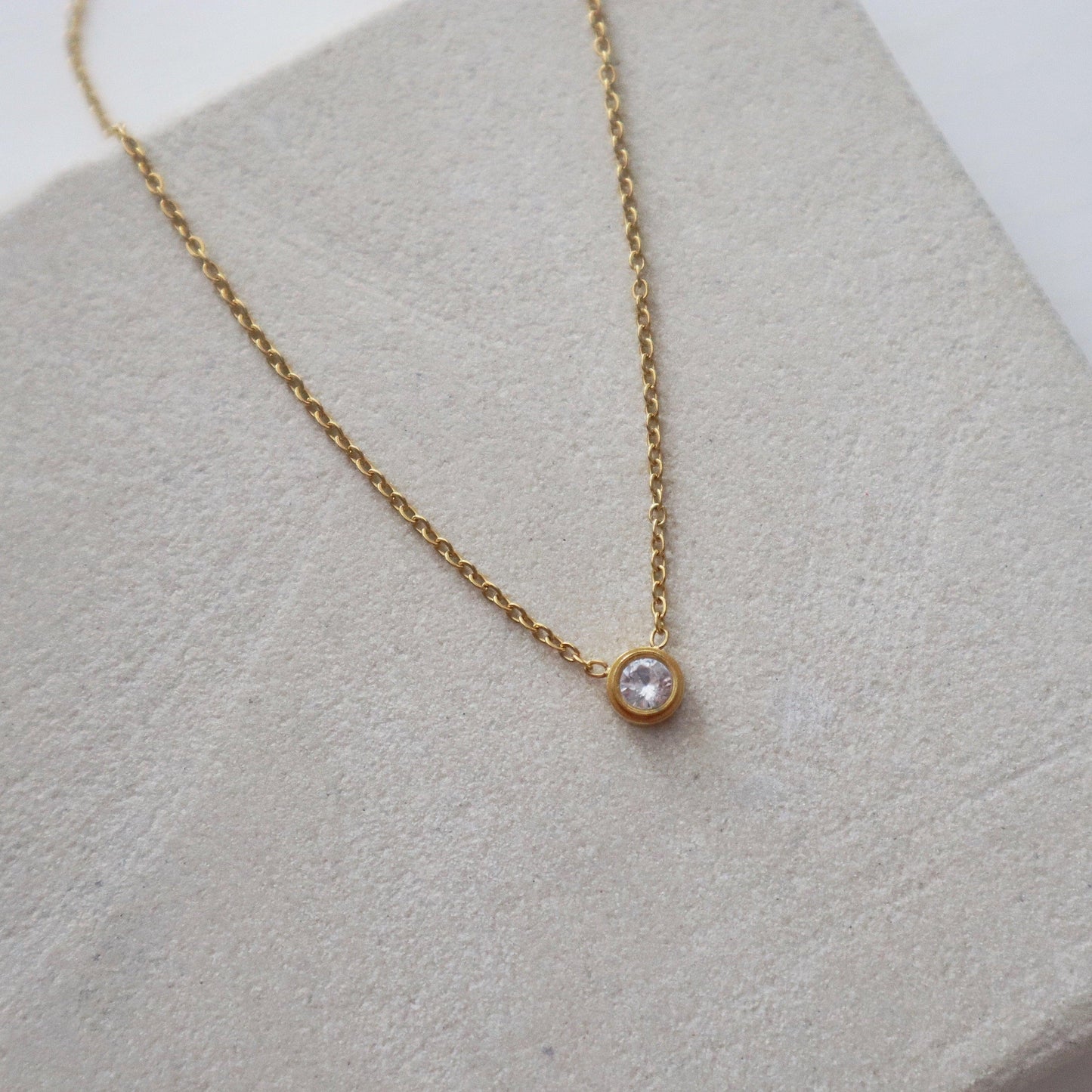 Nova Necklace | CZ Necklace - JESSA JEWELRY | GOLD JEWELRY; dainty, affordable gold everyday jewelry. Tarnish free, water-resistant, hypoallergenic. Jewelry for everyday wear