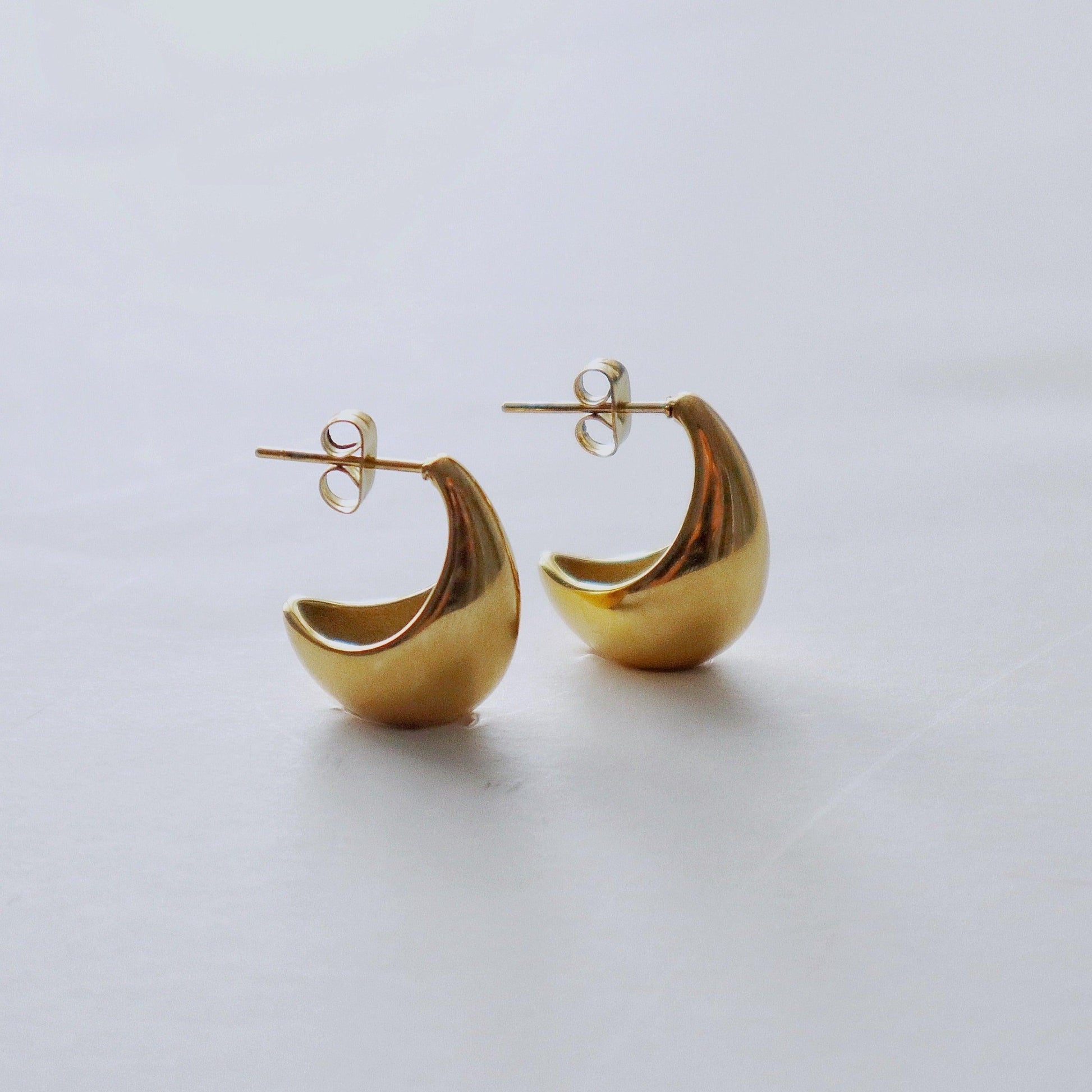 Crescent Earrings - JESSA JEWELRY | GOLD JEWELRY; dainty, affordable gold everyday jewelry. Tarnish free, water-resistant, hypoallergenic. Jewelry for everyday wear