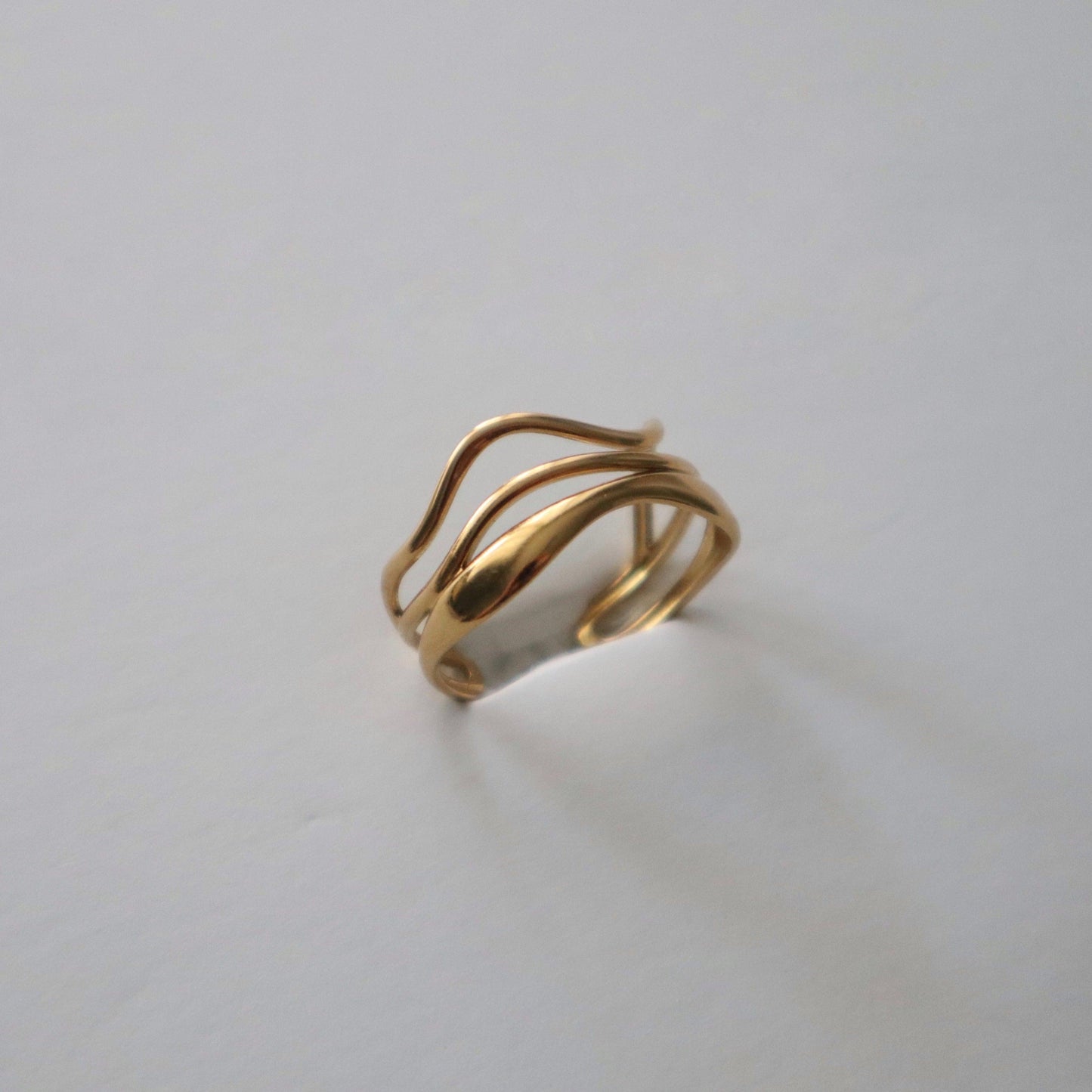 Wavy Ring | Adjustable Multilayer Ring - JESSA JEWELRY | GOLD JEWELRY; dainty, affordable gold everyday jewelry. Tarnish free, water-resistant, hypoallergenic. Jewelry for everyday wear