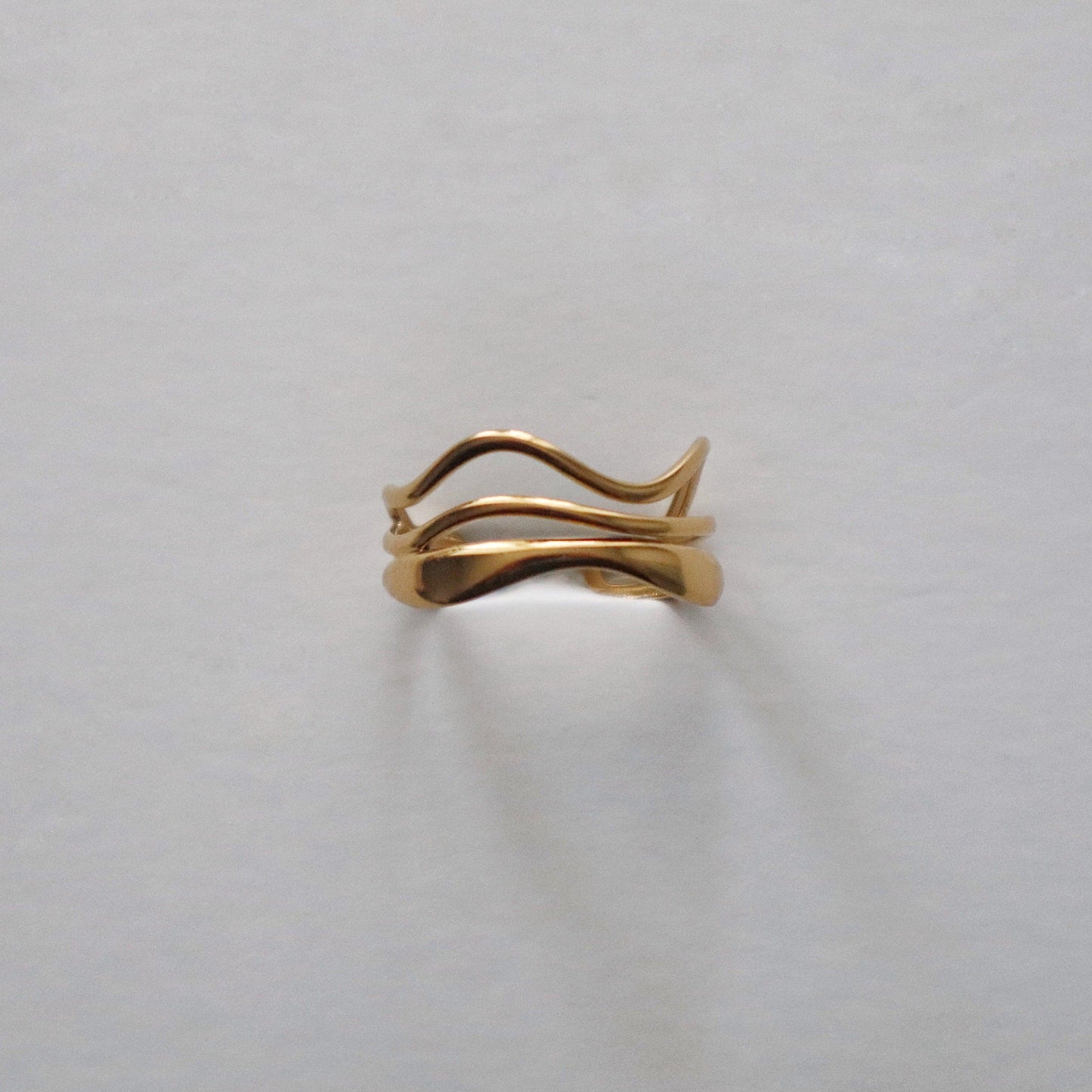 Wavy Ring | Adjustable Multilayer Ring - JESSA JEWELRY | GOLD JEWELRY; dainty, affordable gold everyday jewelry. Tarnish free, water-resistant, hypoallergenic. Jewelry for everyday wear