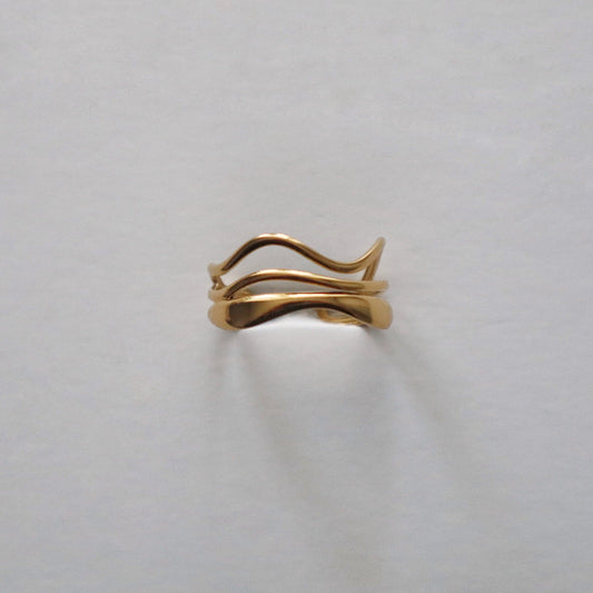 Wavy Ring | Adjustable Multilayer Ring - JESSA JEWELRY | GOLD JEWELRY; dainty, affordable gold everyday jewelry. Tarnish free, water-resistant, hypoallergenic. Jewelry for everyday wear