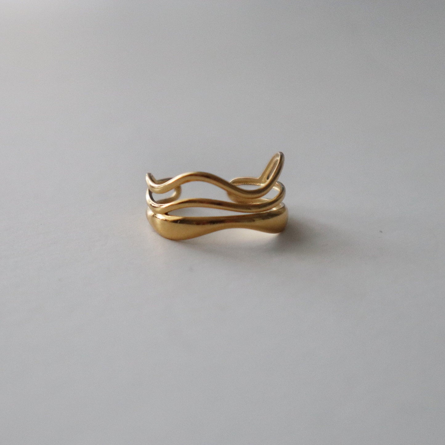 Wavy Ring | Adjustable Multilayer Ring - JESSA JEWELRY | GOLD JEWELRY; dainty, affordable gold everyday jewelry. Tarnish free, water-resistant, hypoallergenic. Jewelry for everyday wear