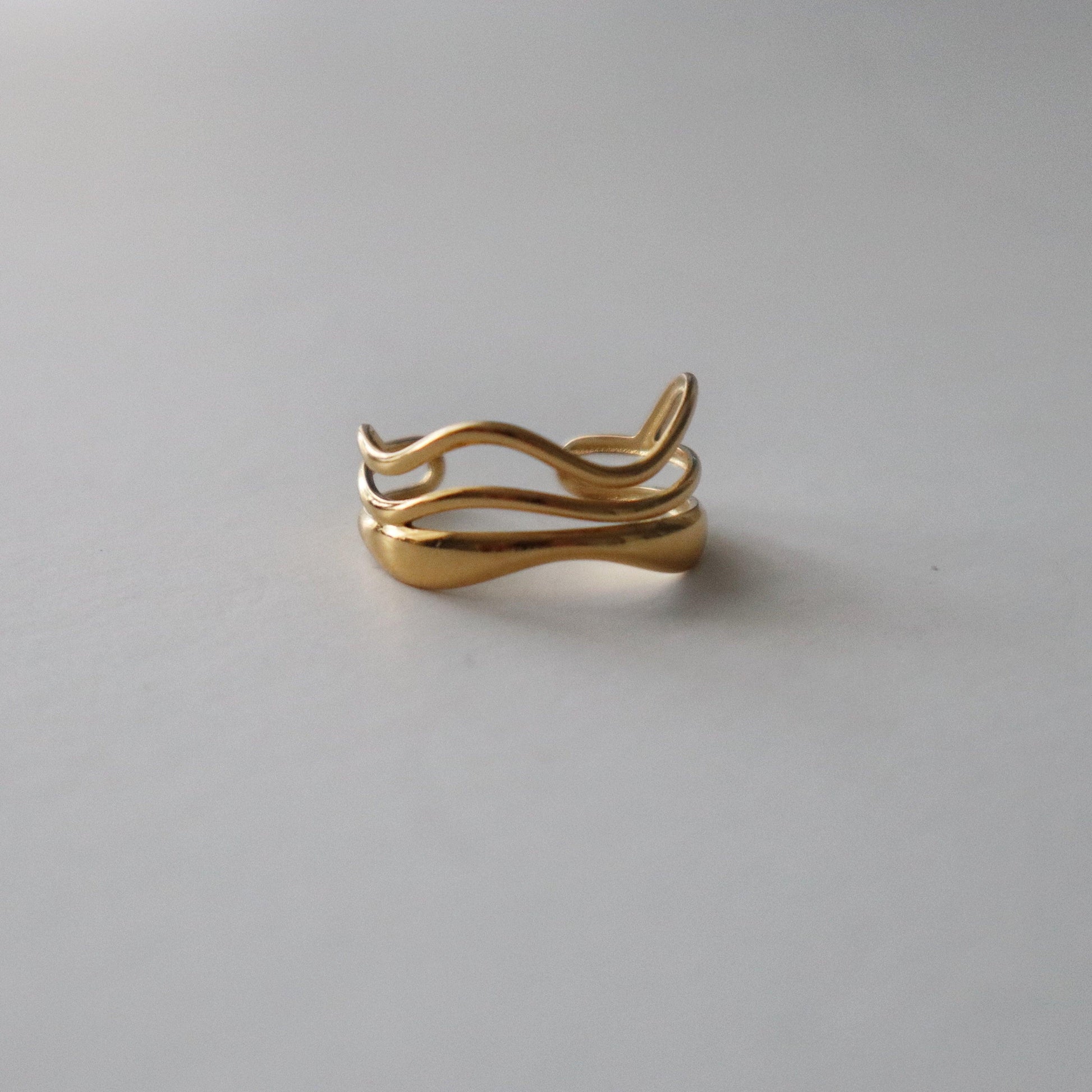Wavy Ring | Adjustable Multilayer Ring - JESSA JEWELRY | GOLD JEWELRY; dainty, affordable gold everyday jewelry. Tarnish free, water-resistant, hypoallergenic. Jewelry for everyday wear