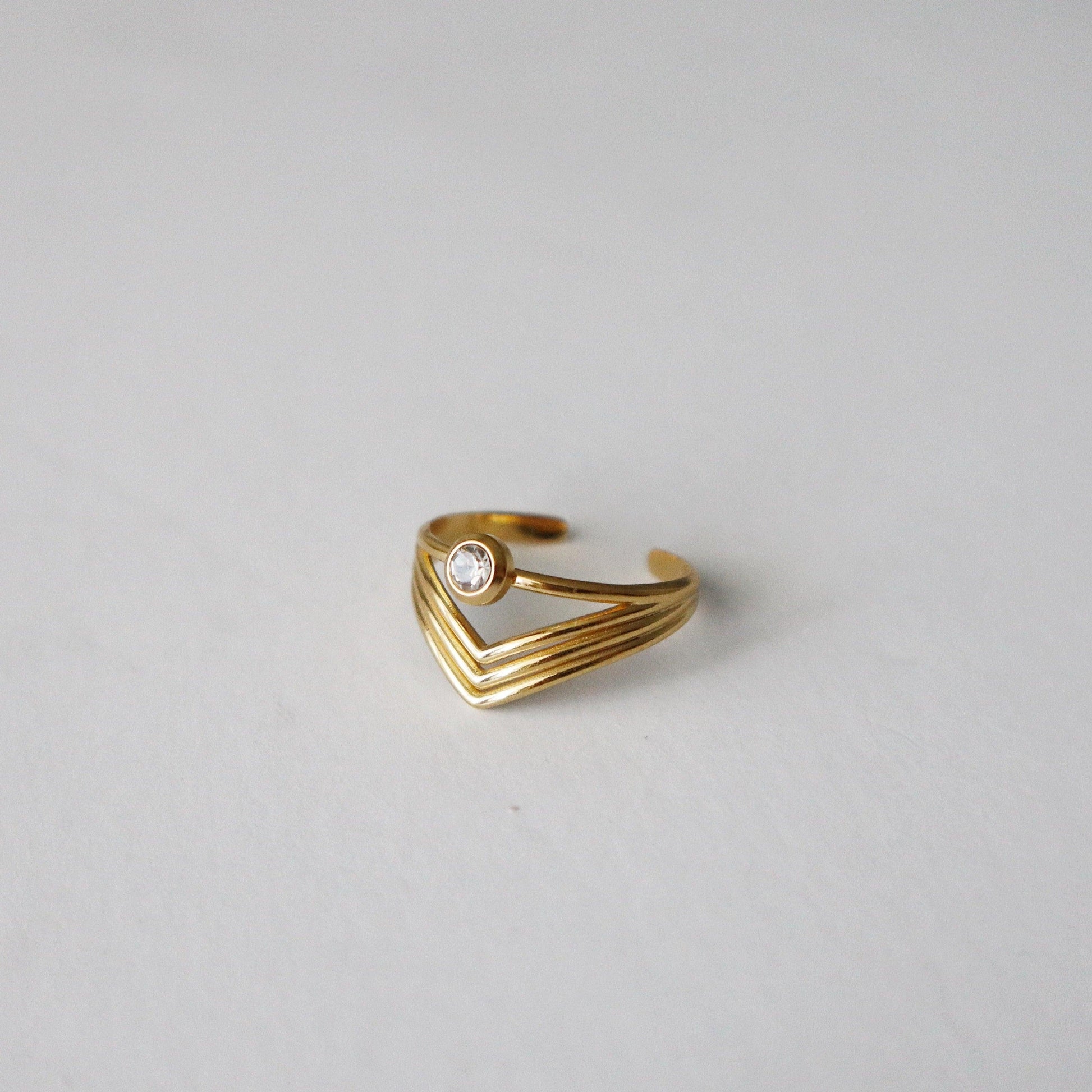 Vera Ring | Adjustable Ring - JESSA JEWELRY | GOLD JEWELRY; dainty, affordable gold everyday jewelry. Tarnish free, water-resistant, hypoallergenic. Jewelry for everyday wear