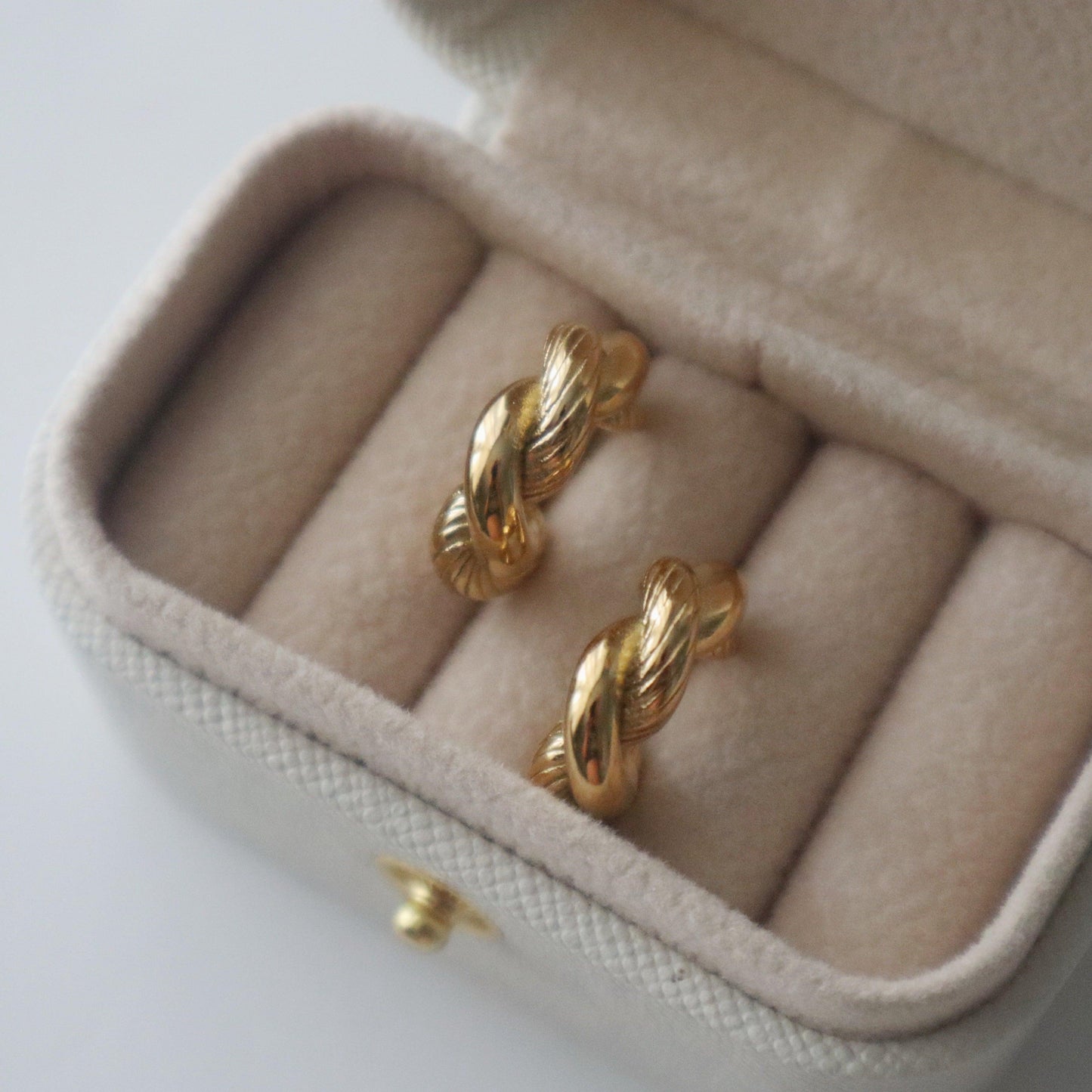 Twisted Rope Hoops - JESSA JEWELRY | GOLD JEWELRY; dainty, affordable gold everyday jewelry. Tarnish free, water-resistant, hypoallergenic. Jewelry for everyday wear