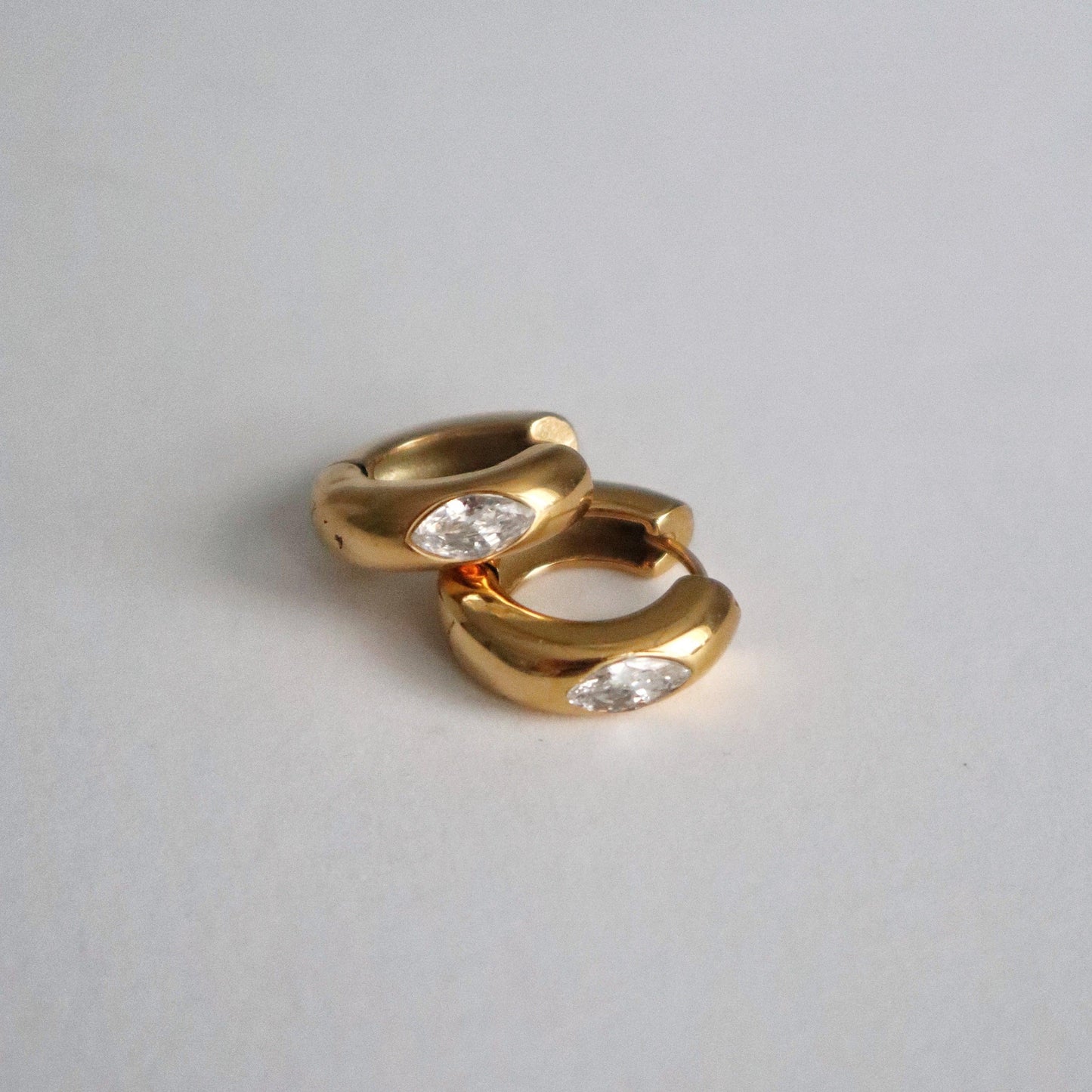 Zoe Hoops | Gold Zircon Hoops - JESSA JEWELRY | GOLD JEWELRY; dainty, affordable gold everyday jewelry. Tarnish free, water-resistant, hypoallergenic. Jewelry for everyday wear