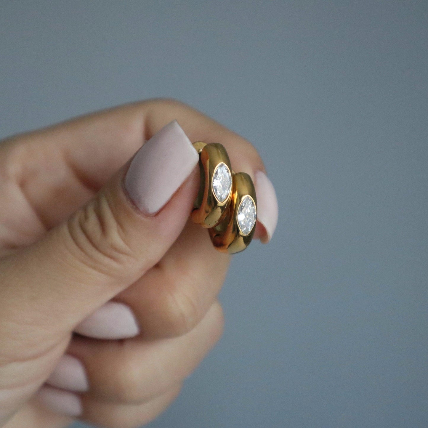 Zoe Hoops | Gold Zircon Hoops - JESSA JEWELRY | GOLD JEWELRY; dainty, affordable gold everyday jewelry. Tarnish free, water-resistant, hypoallergenic. Jewelry for everyday wear