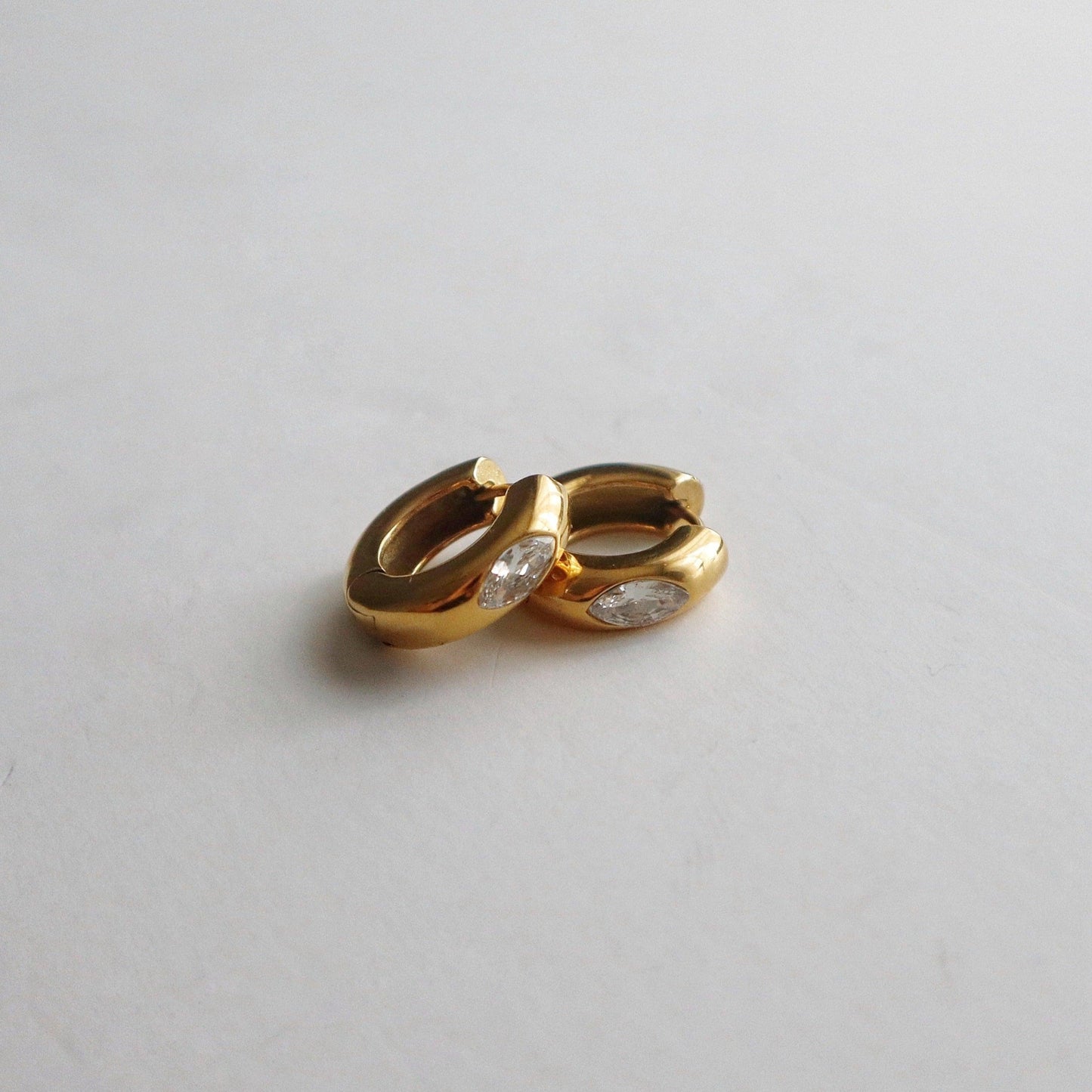 Zoe Hoops | Gold Zircon Hoops - JESSA JEWELRY | GOLD JEWELRY; dainty, affordable gold everyday jewelry. Tarnish free, water-resistant, hypoallergenic. Jewelry for everyday wear