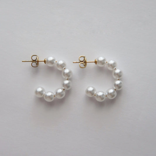 Classic Pearl Hoops | Lightweight Hoop Earrings