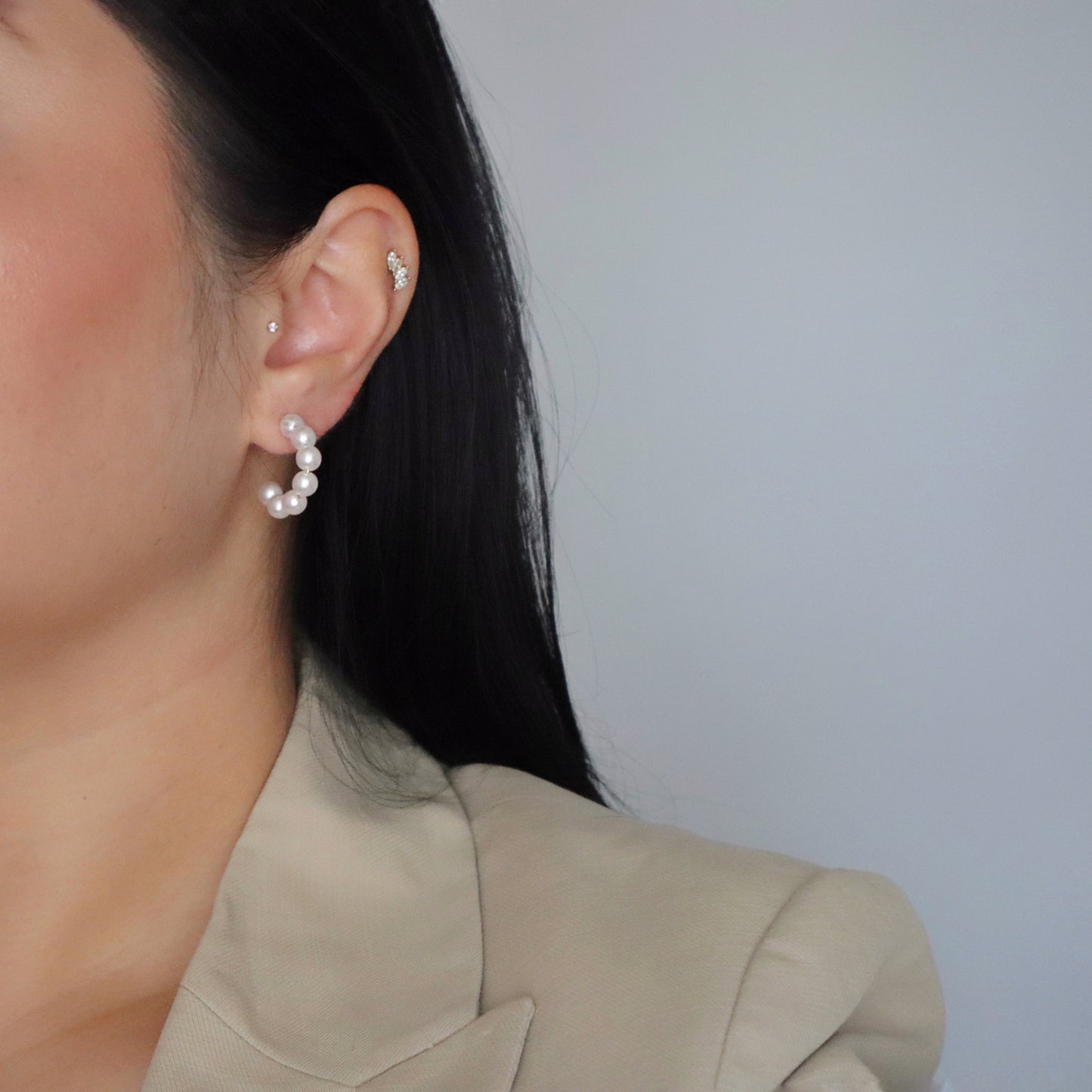 Classic Pearl Hoops | Lightweight Hoop Earrings
