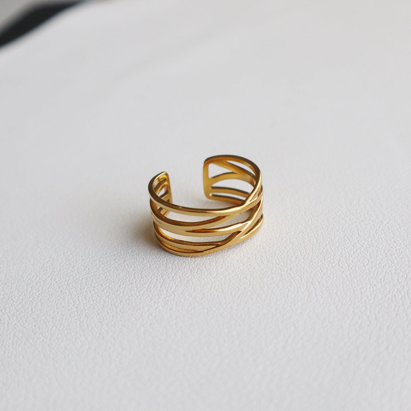 Crossover Ring | Adjustable Ring - JESSA JEWELRY | GOLD JEWELRY; dainty, affordable gold everyday jewelry. Tarnish free, water-resistant, hypoallergenic. Jewelry for everyday wear