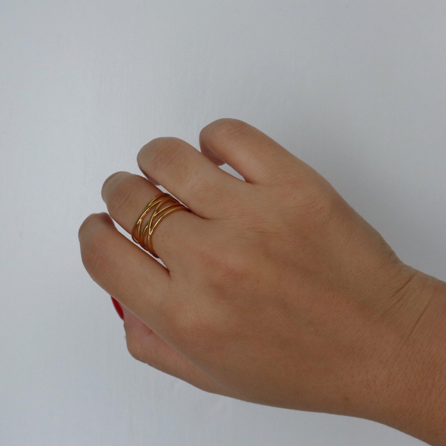 Crossover Ring | Adjustable Ring - JESSA JEWELRY | GOLD JEWELRY; dainty, affordable gold everyday jewelry. Tarnish free, water-resistant, hypoallergenic. Jewelry for everyday wear