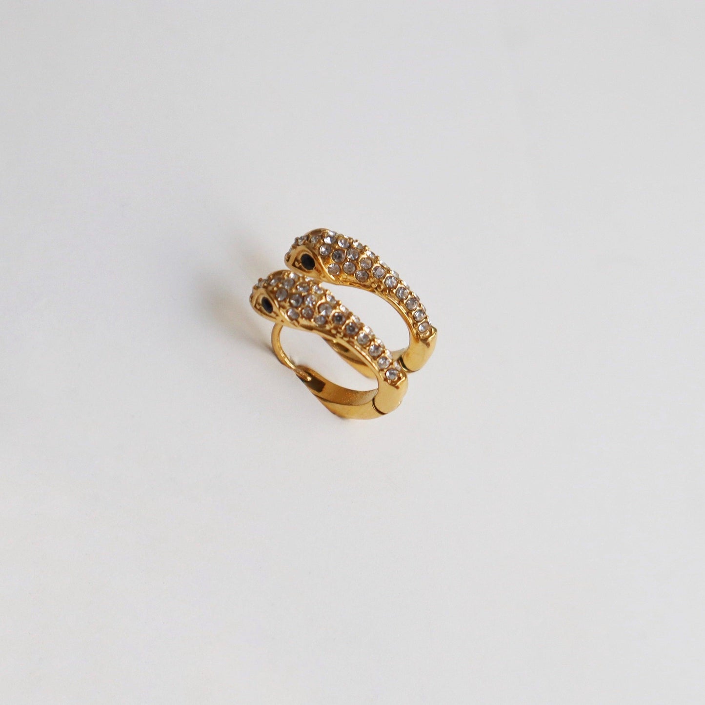 CZ Snake Hoops - JESSA JEWELRY | GOLD JEWELRY; dainty, affordable gold everyday jewelry. Tarnish free, water-resistant, hypoallergenic. Jewelry for everyday wear