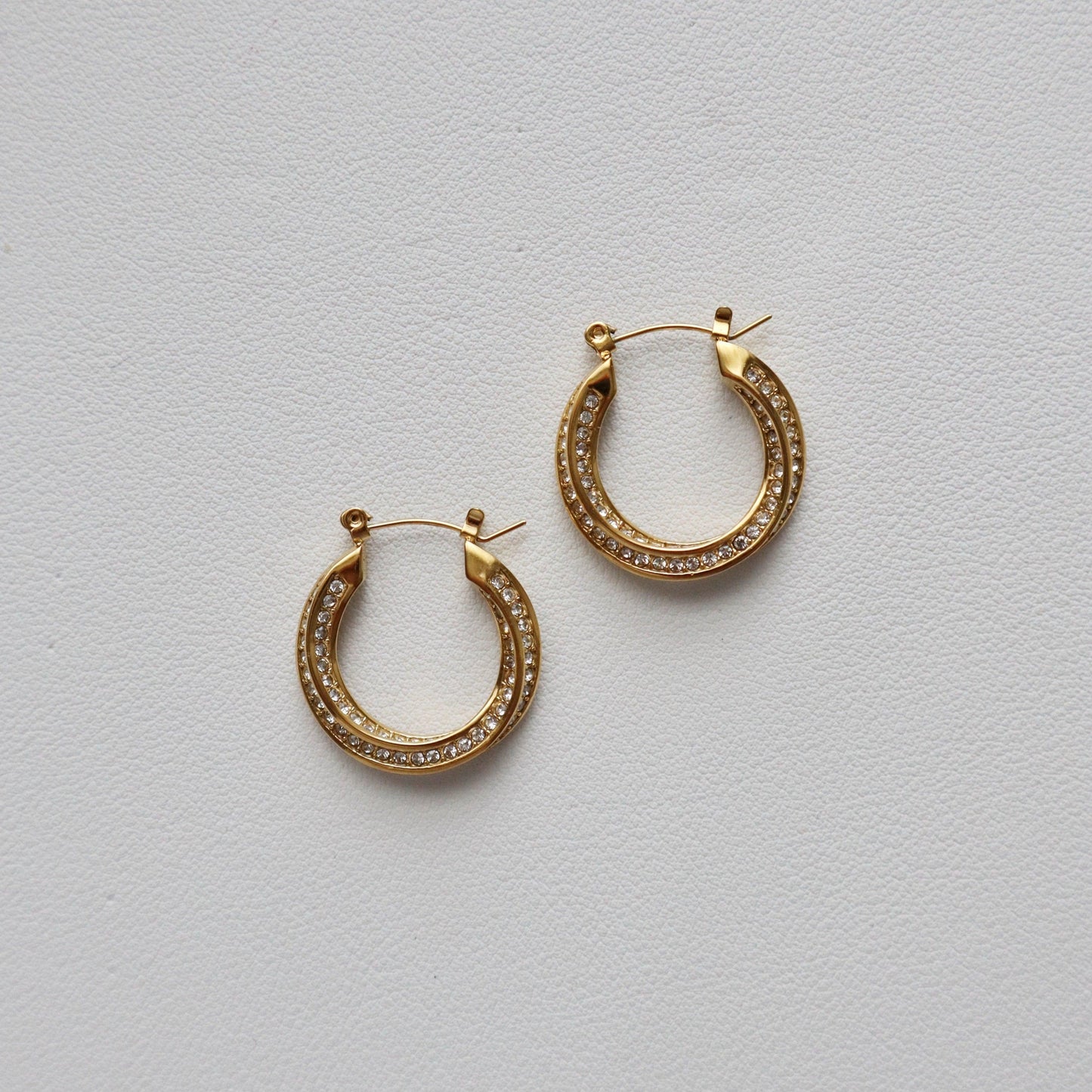 Ellie Hoops | CZ Gold Hoops - JESSA JEWELRY | GOLD JEWELRY; dainty, affordable gold everyday jewelry. Tarnish free, water-resistant, hypoallergenic. Jewelry for everyday wear