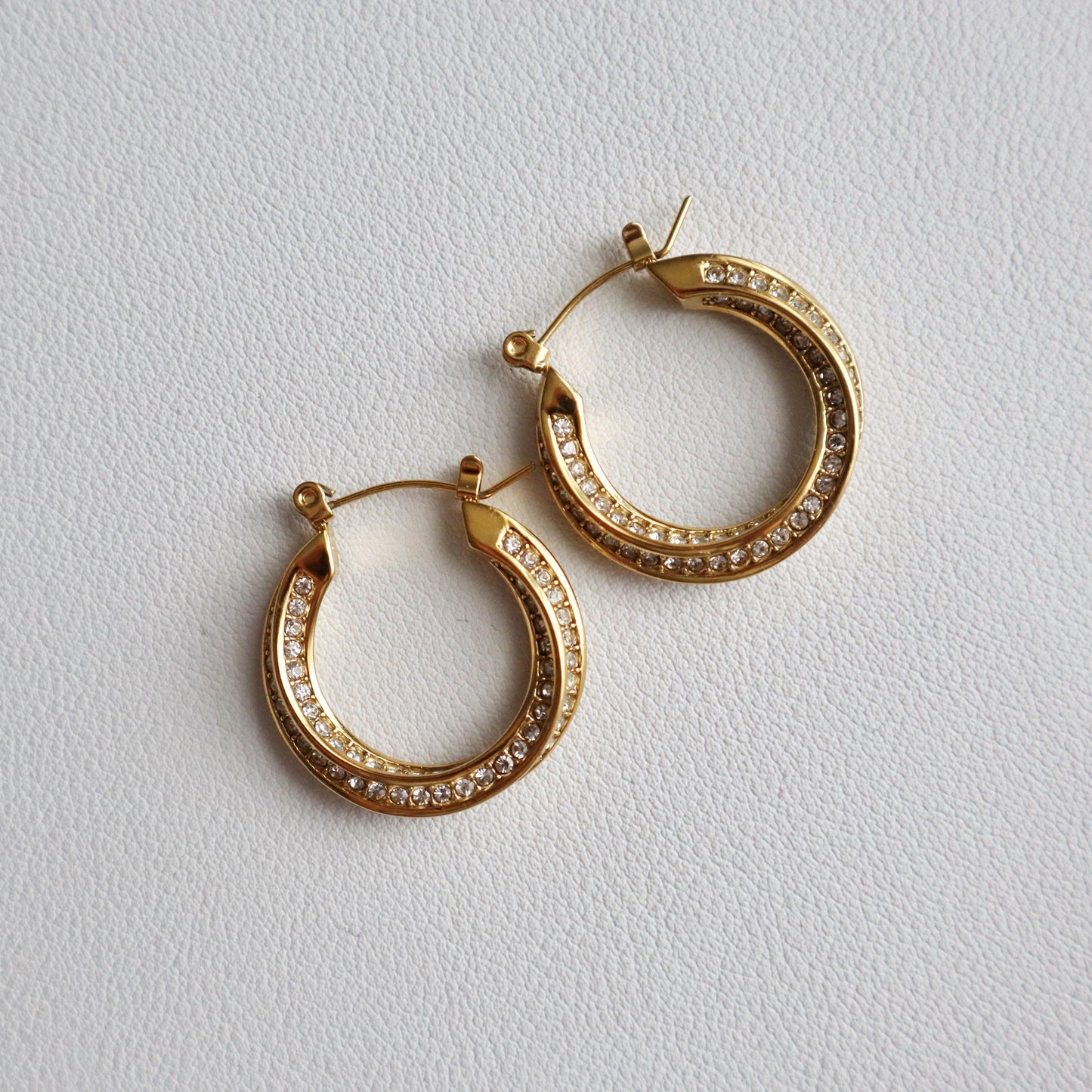 Ellie Hoops | CZ Gold Hoops - JESSA JEWELRY | GOLD JEWELRY; dainty, affordable gold everyday jewelry. Tarnish free, water-resistant, hypoallergenic. Jewelry for everyday wear