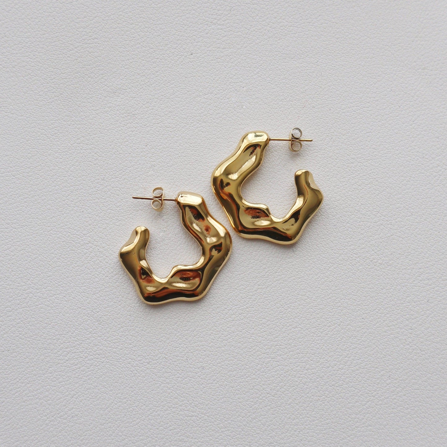 River Hoops | Statement Gold Hoops - JESSA JEWELRY | GOLD JEWELRY; dainty, affordable gold everyday jewelry. Tarnish free, water-resistant, hypoallergenic. Jewelry for everyday wear