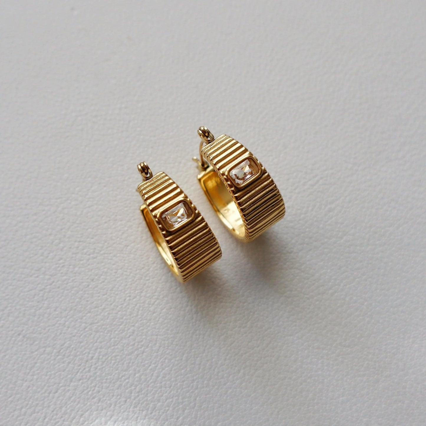 Stella Hoops | Chunky Gold Hoops - JESSA JEWELRY | GOLD JEWELRY; dainty, affordable gold everyday jewelry. Tarnish free, water-resistant, hypoallergenic. Jewelry for everyday wear