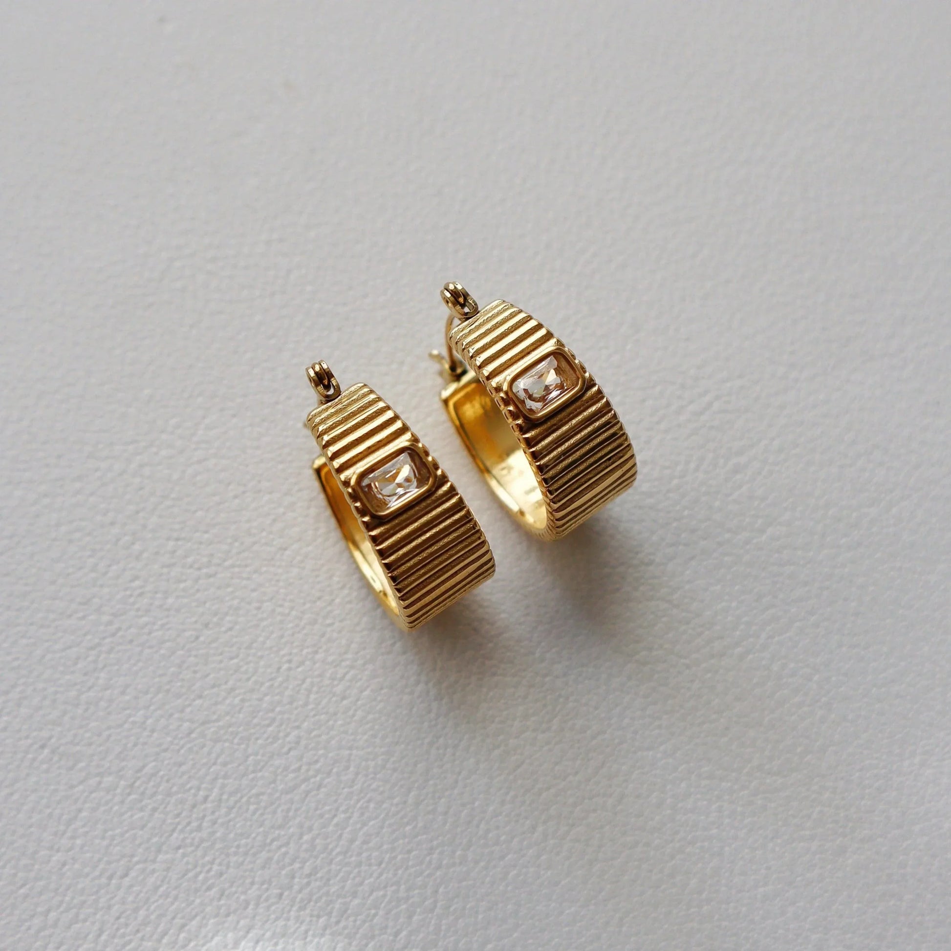 Stella Hoops | Chunky Gold Hoops - JESSA JEWELRY | GOLD JEWELRY; dainty, affordable gold everyday jewelry. Tarnish free, water-resistant, hypoallergenic. Jewelry for everyday wear