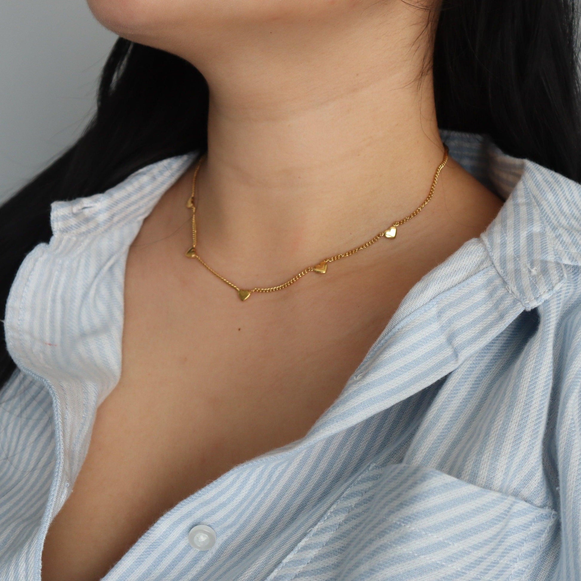 Heart Charm Necklace - JESSA JEWELRY | GOLD JEWELRY; dainty, affordable gold everyday jewelry. Tarnish free, water-resistant, hypoallergenic. Jewelry for everyday wear