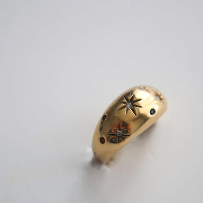 Star Dome Ring - JESSA JEWELRY | GOLD JEWELRY; dainty, affordable gold everyday jewelry. Tarnish free, water-resistant, hypoallergenic. Jewelry for everyday wear