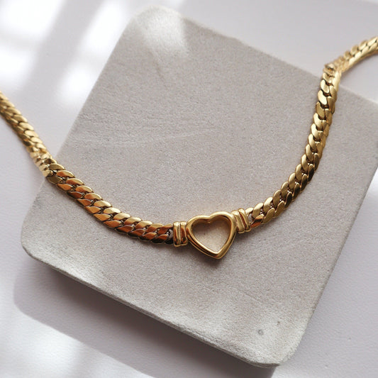 Open Heart Choker Necklace | Statement Necklace - JESSA JEWELRY | GOLD JEWELRY; dainty, affordable gold everyday jewelry. Tarnish free, water-resistant, hypoallergenic. Jewelry for everyday wear