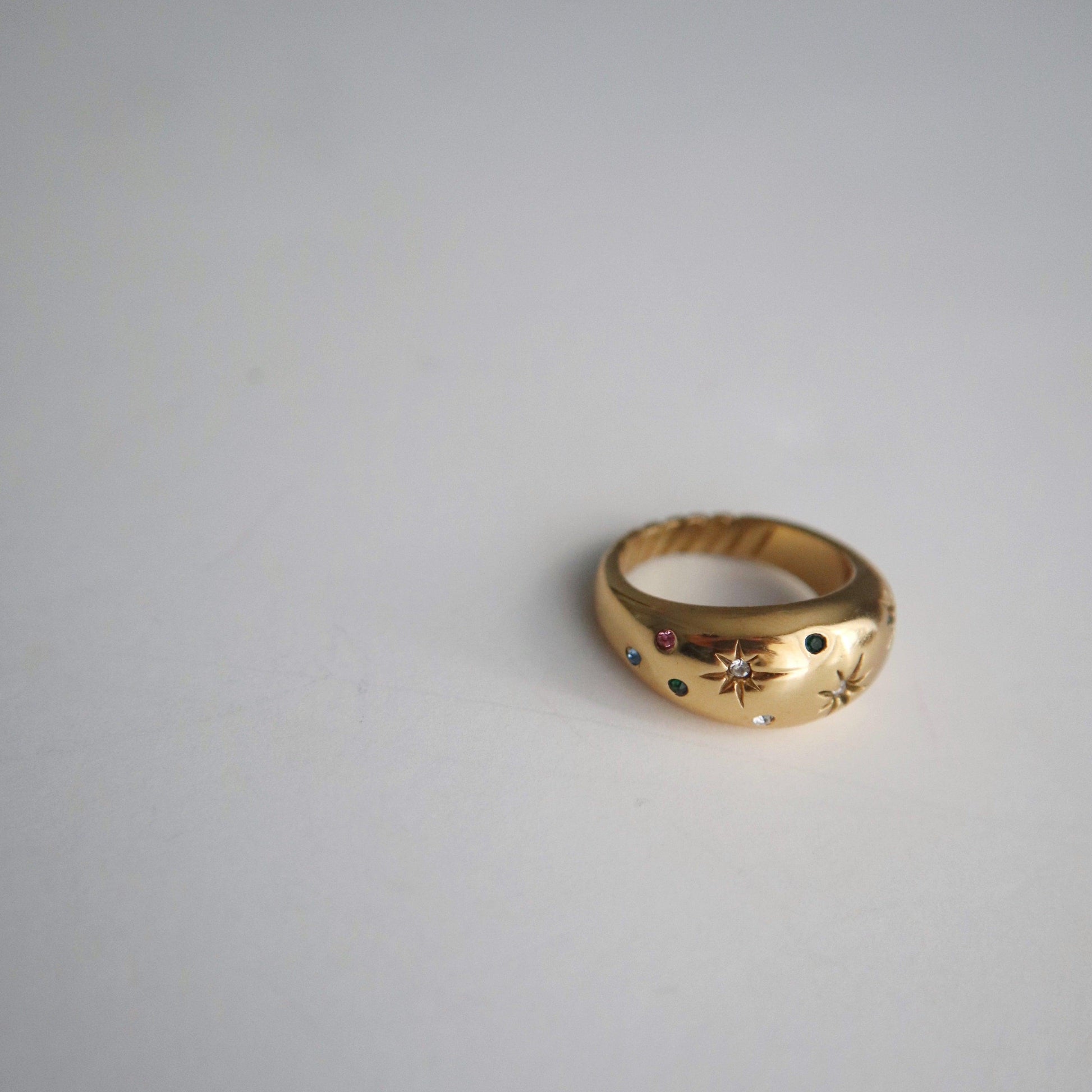 Star Dome Ring - JESSA JEWELRY | GOLD JEWELRY; dainty, affordable gold everyday jewelry. Tarnish free, water-resistant, hypoallergenic. Jewelry for everyday wear