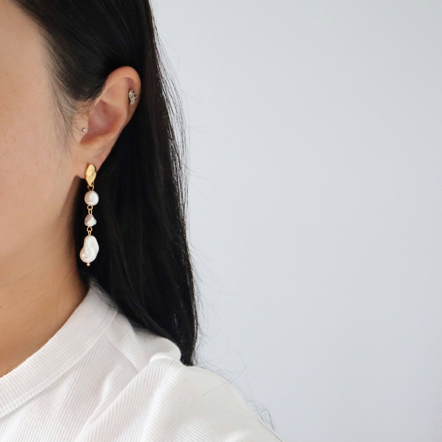 Lune Baroque Pearl Earrings | Pearl Drop Earrings