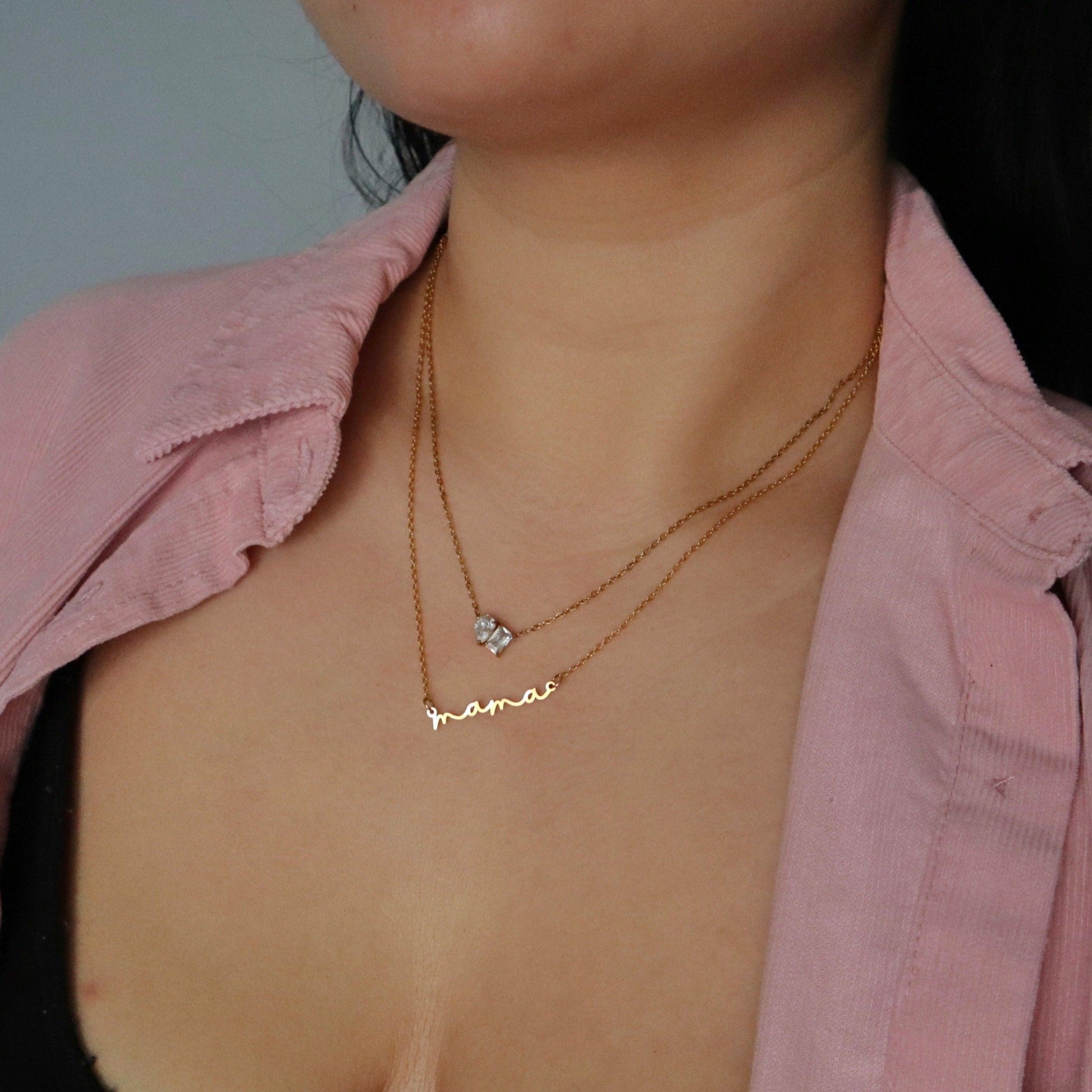Dainty Mama Necklace - JESSA JEWELRY | GOLD JEWELRY; dainty, affordable gold everyday jewelry. Tarnish free, water-resistant, hypoallergenic. Jewelry for everyday wear