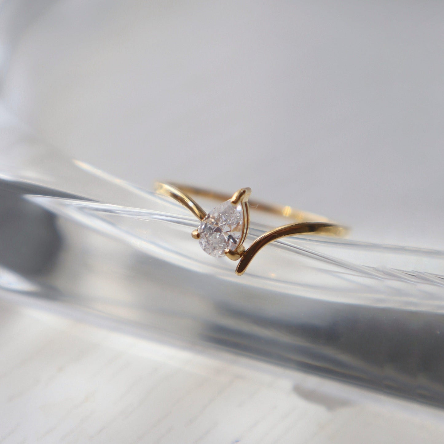 Selena Teardrop Ring | Zirconia Ring - JESSA JEWELRY | GOLD JEWELRY; dainty, affordable gold everyday jewelry. Tarnish free, water-resistant, hypoallergenic. Jewelry for everyday wear
