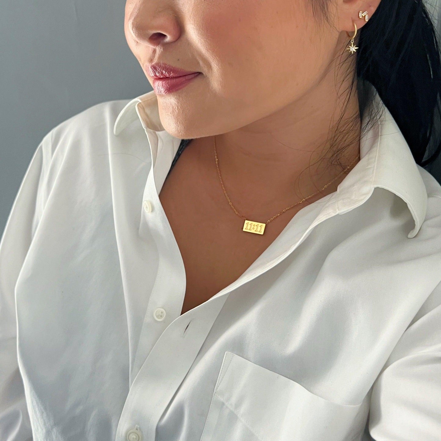 11:11 Necklace | Pendant Necklace - JESSA JEWELRY | GOLD JEWELRY; dainty, affordable gold everyday jewelry. Tarnish free, water-resistant, hypoallergenic. Jewelry for everyday wear