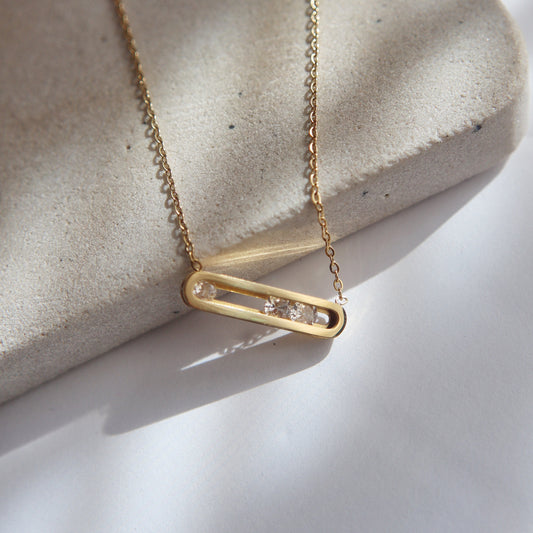 Lumi Bar CZ Necklace | Minimalistic Trendy Necklace
