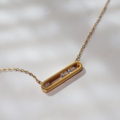 Lumi Bar CZ Necklace | Minimalistic Trendy Necklace