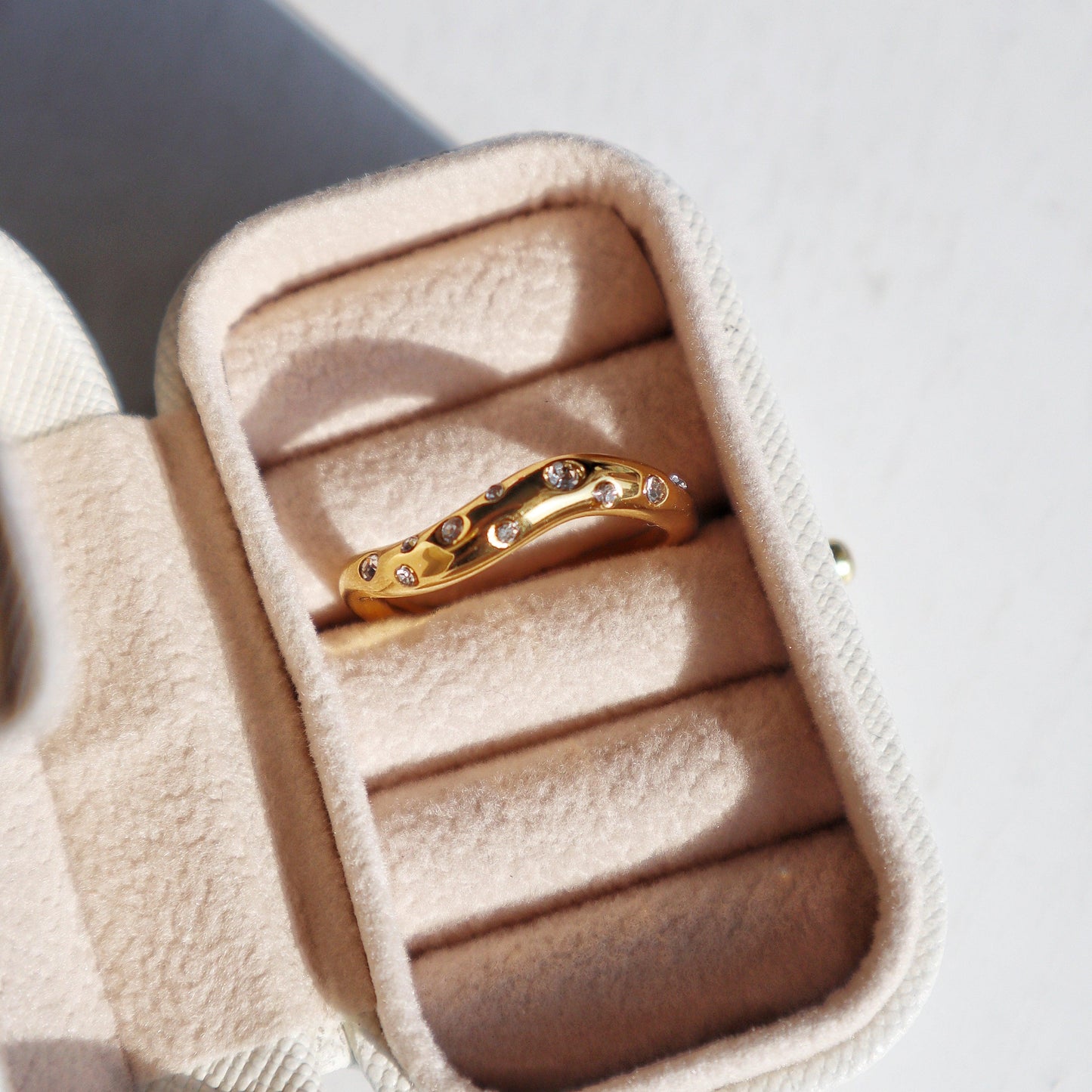 Zena Ring | Wave CZ Ring - JESSA JEWELRY | GOLD JEWELRY; dainty, affordable gold everyday jewelry. Tarnish free, water-resistant, hypoallergenic. Jewelry for everyday wear