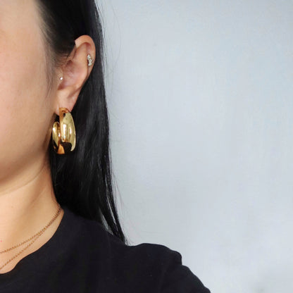 Gabi Hoops | Large Chunky Mirror Hoops
