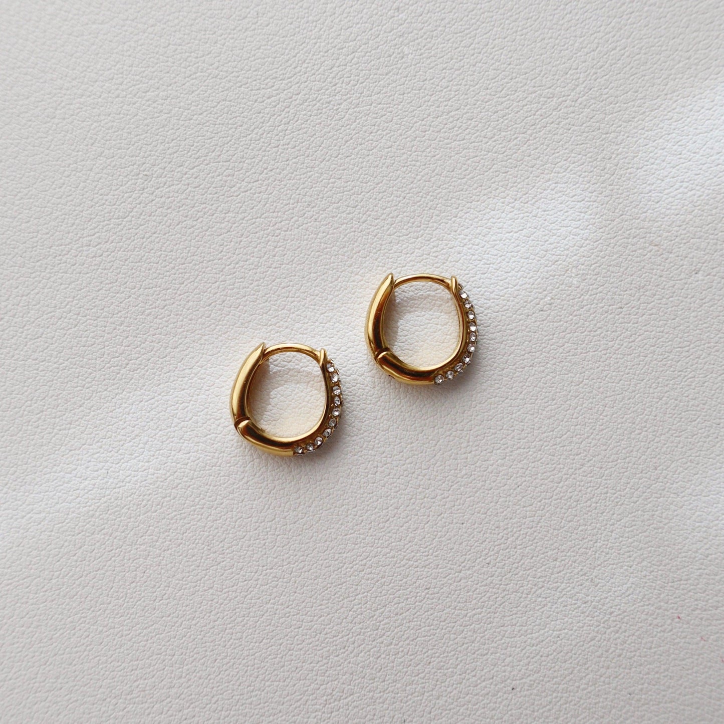 Rae Hoops | CZ Everyday Hoops - JESSA JEWELRY | GOLD JEWELRY; dainty, affordable gold everyday jewelry. Tarnish free, water-resistant, hypoallergenic. Jewelry for everyday wear