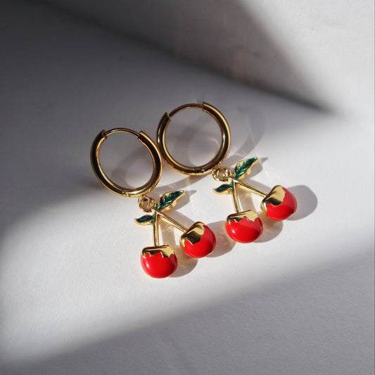 Cherry Charm Hoops
