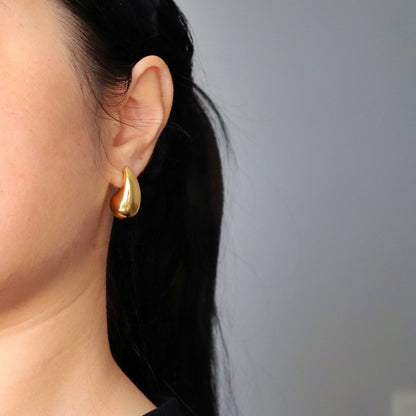 Waterdrop Earrings - JESSA JEWELRY | GOLD JEWELRY; dainty, affordable gold everyday jewelry. Tarnish free, water-resistant, hypoallergenic. Jewelry for everyday wear