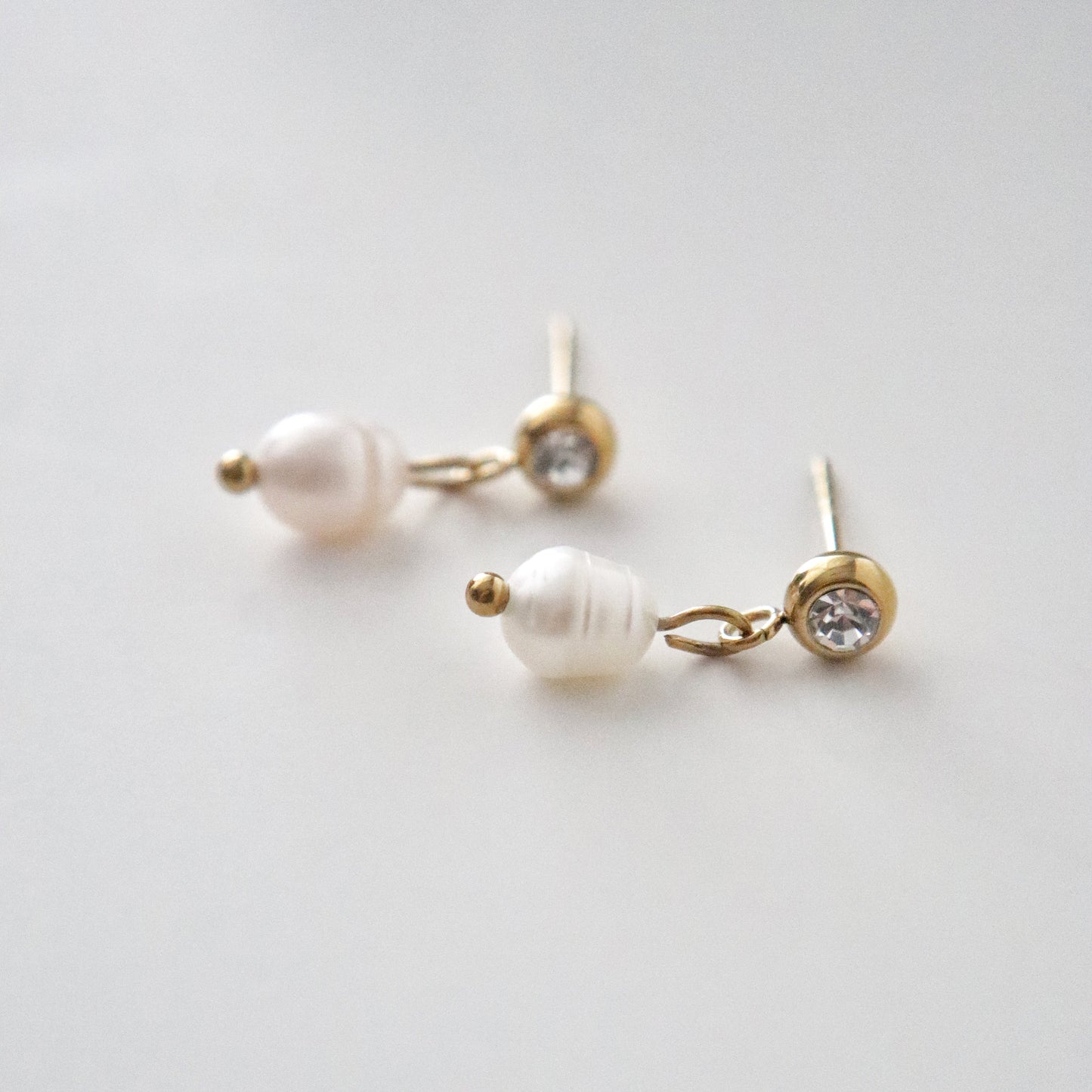 Isla Earrings | Dainty CZ Pearl Drop Earrings