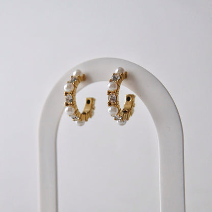 Lani Pearl and CZ Hoops | Lightweight Hoops