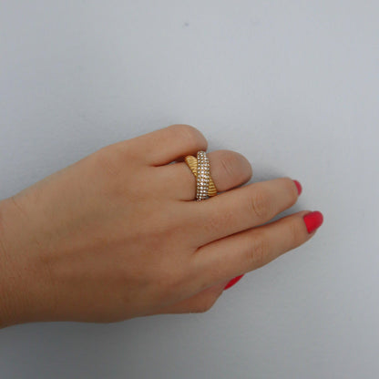 Riley Ring | Gold Pave Statement Ring - JESSA JEWELRY | GOLD JEWELRY; dainty, affordable gold everyday jewelry. Tarnish free, water-resistant, hypoallergenic. Jewelry for everyday wear
