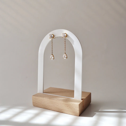 Dewdrop CZ Dangle Earrings | Dainty Drop Earrings