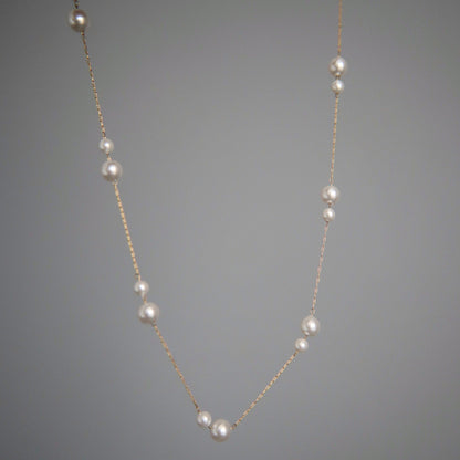 Alina Double Pearl Necklace - JESSA JEWELRY | GOLD JEWELRY; dainty, affordable gold everyday jewelry. Tarnish free, water-resistant, hypoallergenic. Jewelry for everyday wear