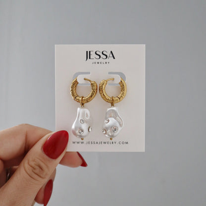 Faye Hoops | Lightweight Faux Pearl Earrings