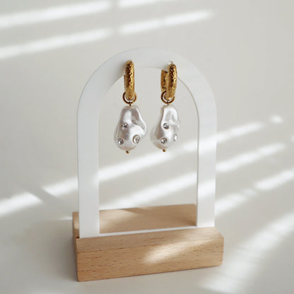 Faye Hoops | Lightweight Faux Pearl Earrings
