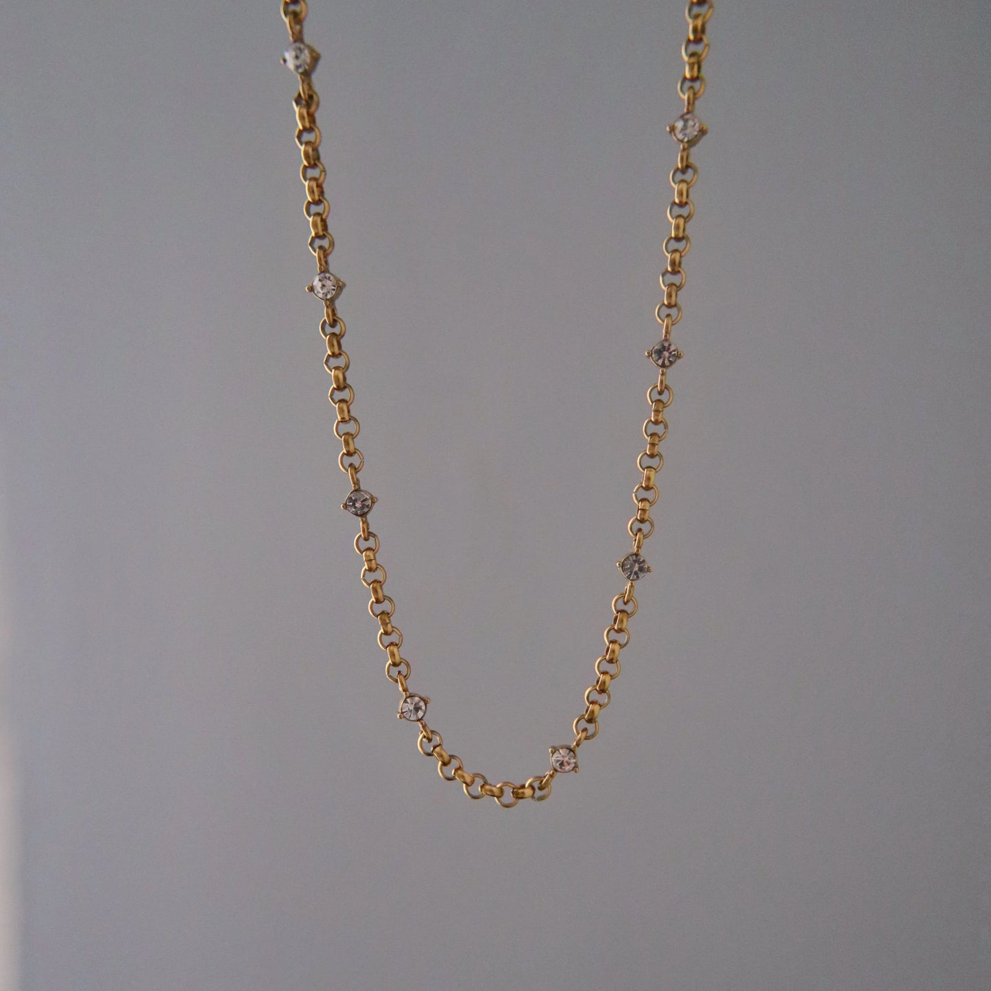 Stevie Chain Necklace | CZ Satellite Rollo Chain