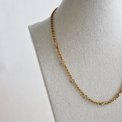 Stevie Chain Necklace | CZ Satellite Rollo Chain